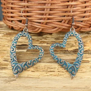 Boucles D'oreilles Pendantes Pour Femmes En Forme De Cœur