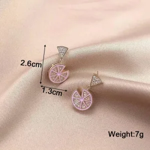 Petites Boucles D'oreilles Violettes Pendantes En Forme De Citron