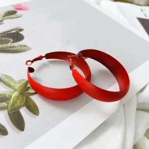 Grandes Boucles D'oreilles Créoles Rouges Pour Femmes