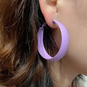 Grandes Boucles D'oreilles Créoles Violettes Pour Femmes