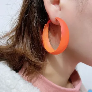 Grandes Boucles D'oreilles Créoles Oranges Pour Femmes