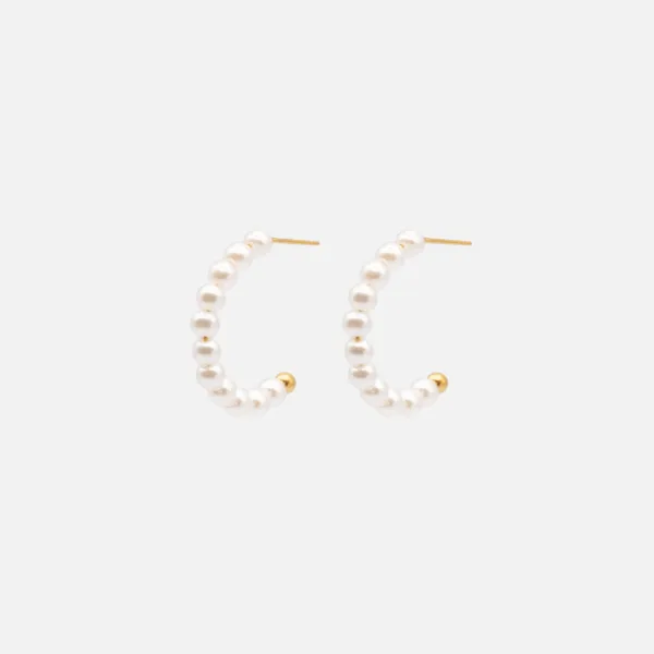 Boucles D'oreilles Demianneaux De Perles 24 Mm En Acier Inoxydable