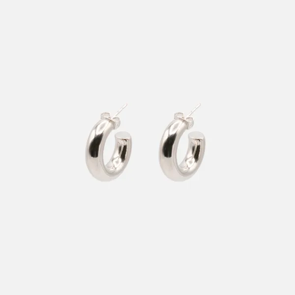 Boucles D'oreilles Anneaux Épais Argent 19 Mm En Acier Inoxydable