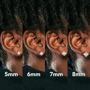 Boucles d'oreilles populaires en zircon carré pour hommes femmes classiques