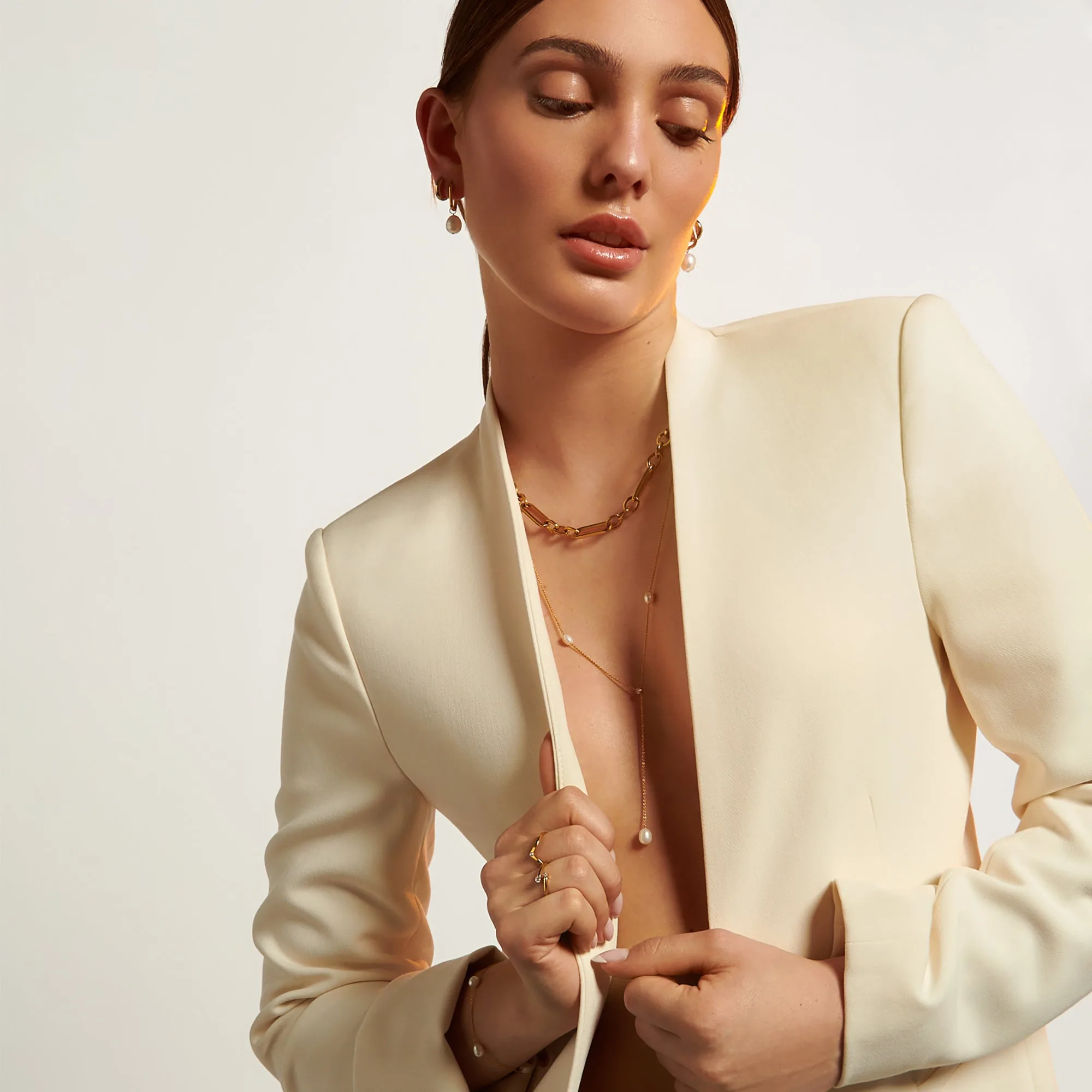 boucles d'oreilles élégantes en perles