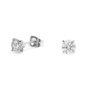 Stainless 5mm Round Cz Stud Earrings