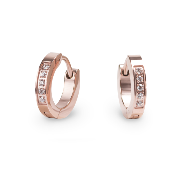 Small stainless multi cz huggie earrings